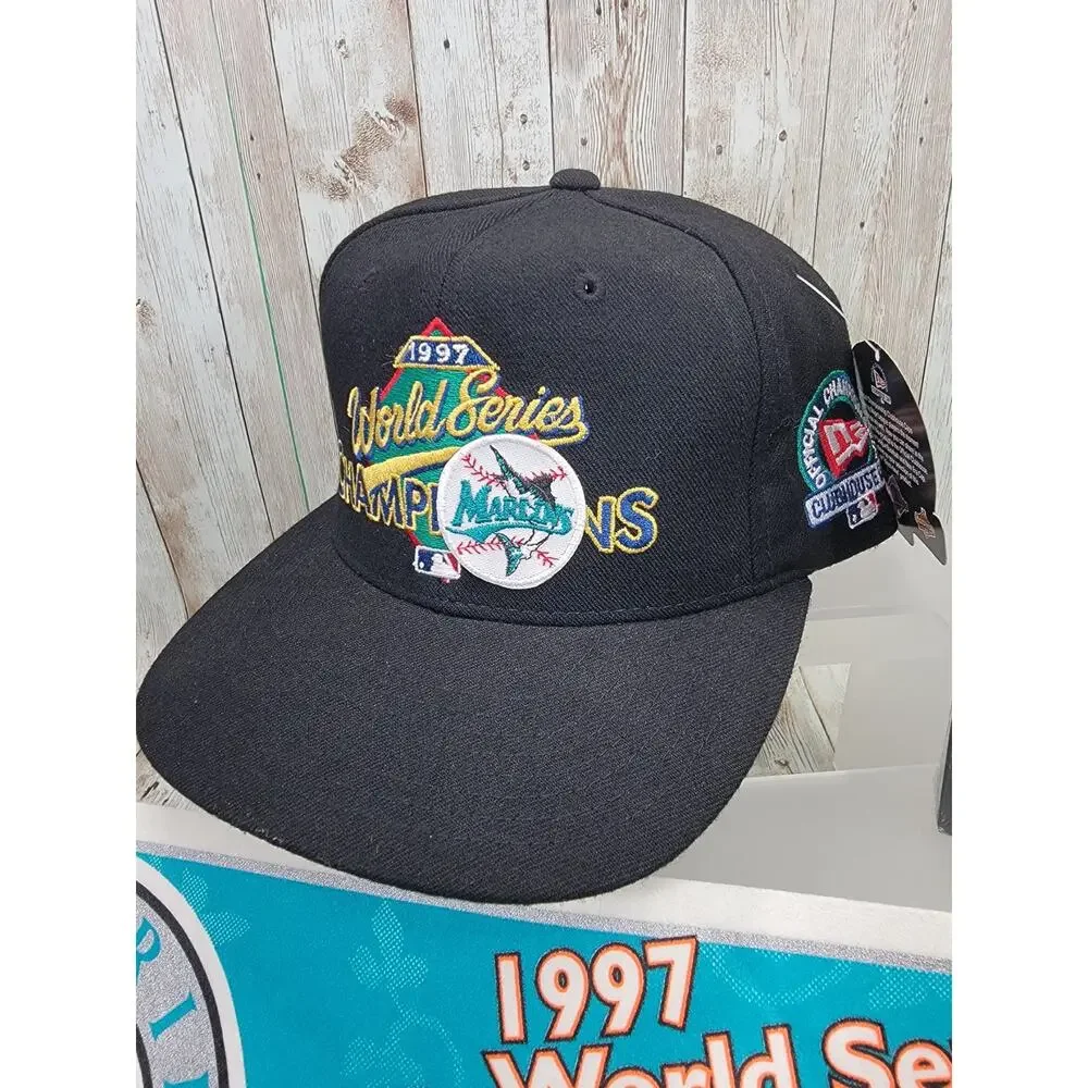 Vintage Florida Marlins 1997 World Series Champions Pennant, Hat. DVD MLB
